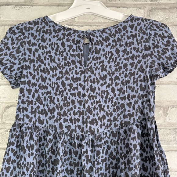 H&M Girls Purple Black Short Sleeve Cheetah Print Dress - Size 7/8 (Girls) - Picture 6 of 10